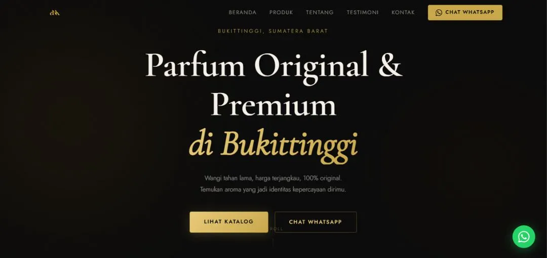 Project faisal yusra website ANK Parfume bukittinggi